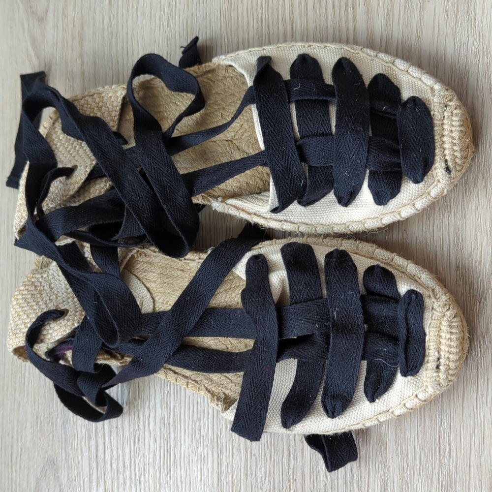Soludos wrap around espadrilles